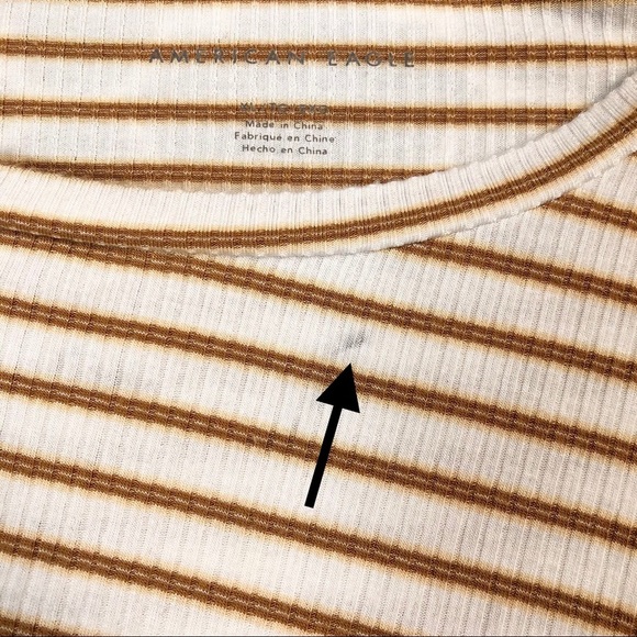 AE Ribbed Stripe Tie Front Top Sz XL - Picture 8 of 11